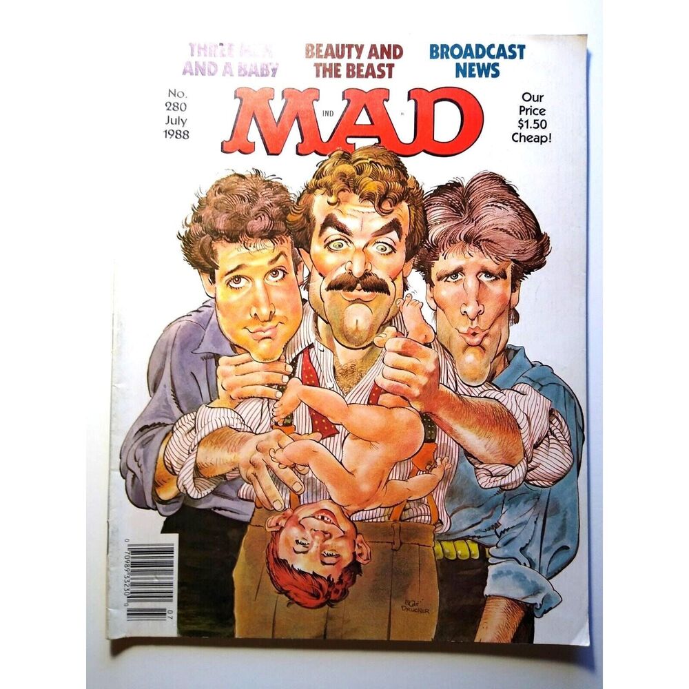 MAD Magazine July 1988 # 280 Three Men And A Baby Beauty And The Beast Broadcast